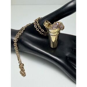 King Ice X Snoop Dogg Jungl Julz Purple Drank Gold Tone Necklace Hip Hop Jewelry